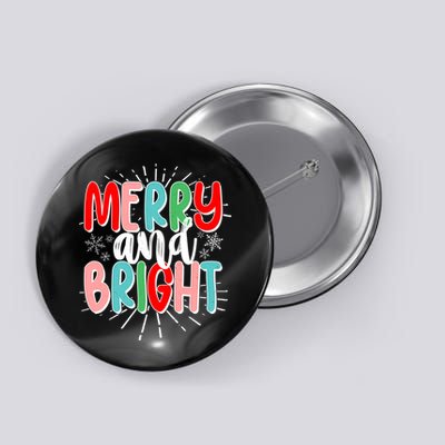 Cute Christmas Merry And Bright Button