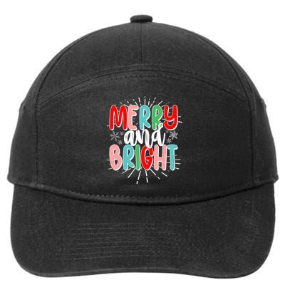 Cute Christmas Merry And Bright 7-Panel Snapback Hat