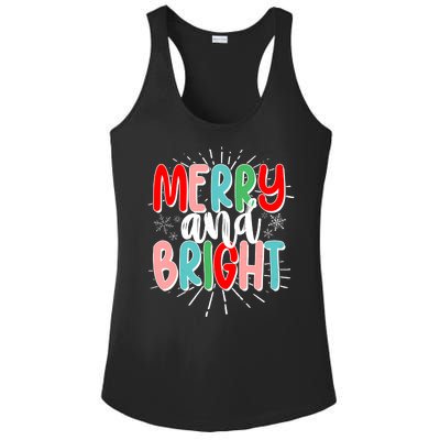 Cute Christmas Merry And Bright Ladies PosiCharge Competitor Racerback Tank