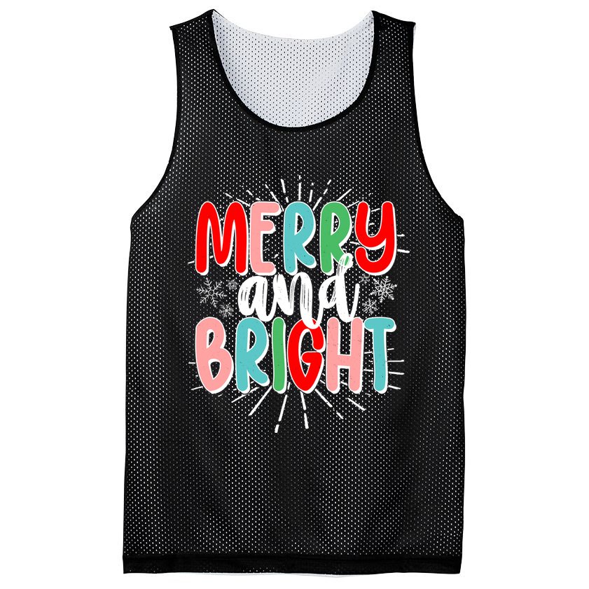 Cute Christmas Merry And Bright Mesh Reversible Basketball Jersey Tank