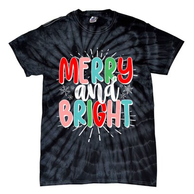 Cute Christmas Merry And Bright Tie-Dye T-Shirt