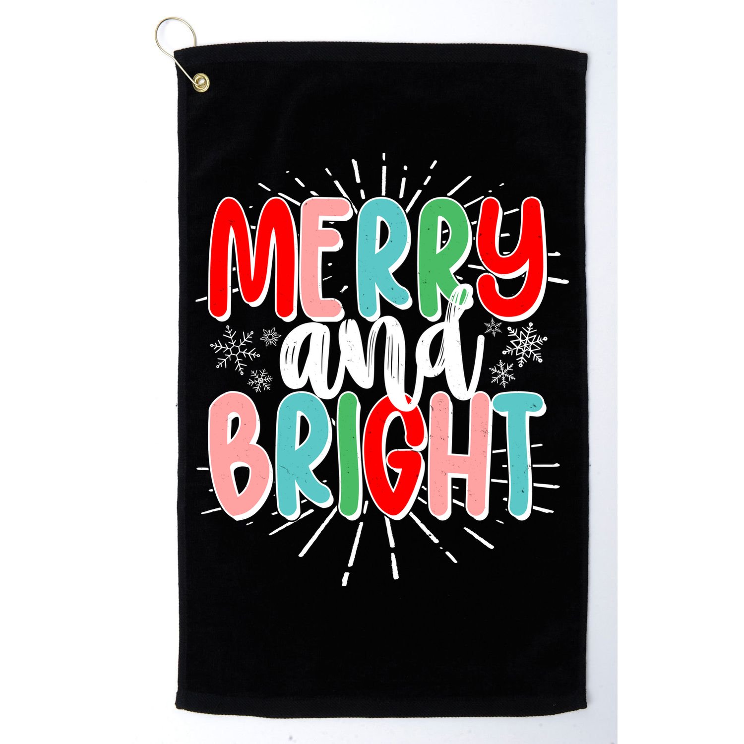 Cute Christmas Merry And Bright Golf Towel