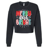 Cute Christmas Merry And Bright Cropped Pullover Crew