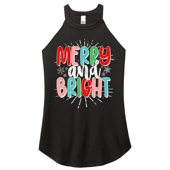 Cute Christmas Merry And Bright Women's Perfect Tri Rocker Tank