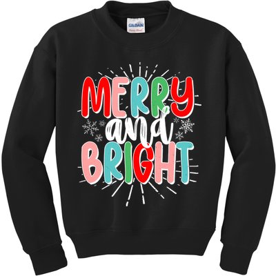 Cute Christmas Merry And Bright Kids Sweatshirt