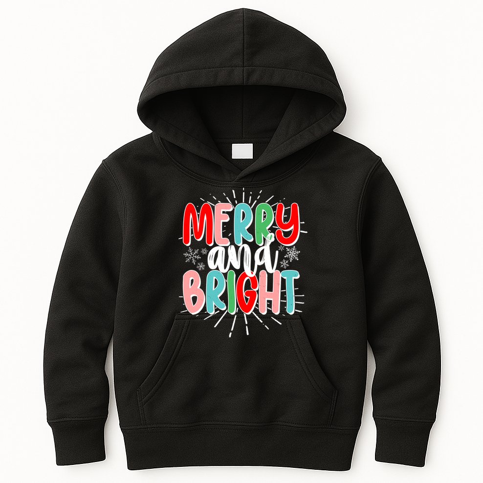 Cute Christmas Merry And Bright Kids Hoodie