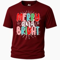 Cute Christmas Merry And Bright Cooling Performance Crew T-Shirt