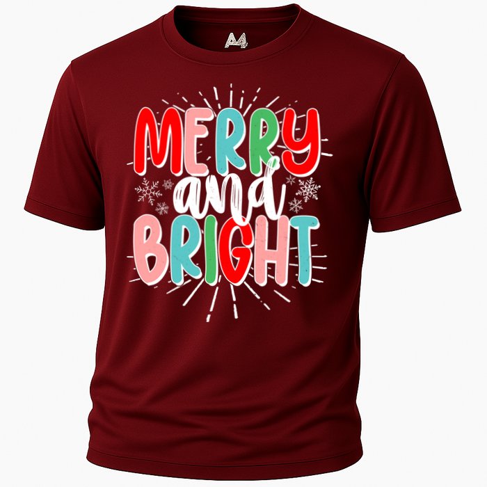 Cute Christmas Merry And Bright Cooling Performance Crew T-Shirt