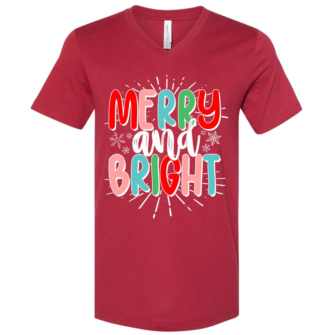Cute Christmas Merry And Bright V-Neck T-Shirt