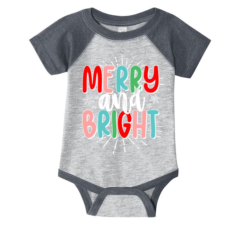 Cute Christmas Merry And Bright Infant Baby Jersey Bodysuit