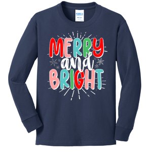 Cute Christmas Merry And Bright Kids Long Sleeve Shirt