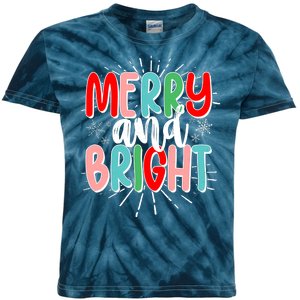 Cute Christmas Merry And Bright Kids Tie-Dye T-Shirt