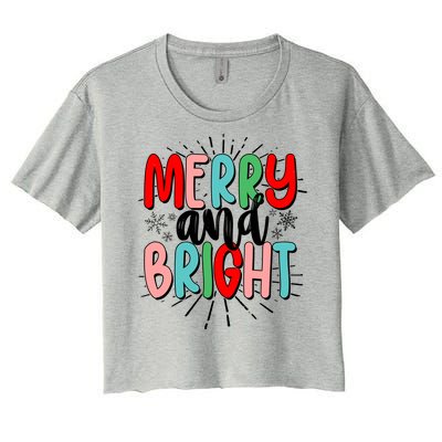 Cute Christmas Merry And Bright Women's Crop Top Tee