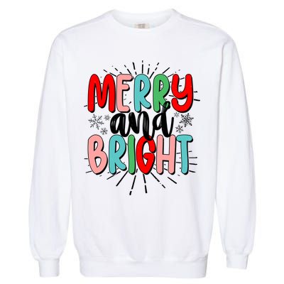 Cute Christmas Merry And Bright Garment-Dyed Sweatshirt
