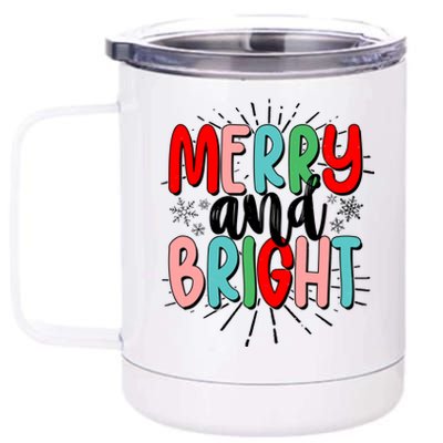 Cute Christmas Merry And Bright 12 oz Stainless Steel Tumbler Cup