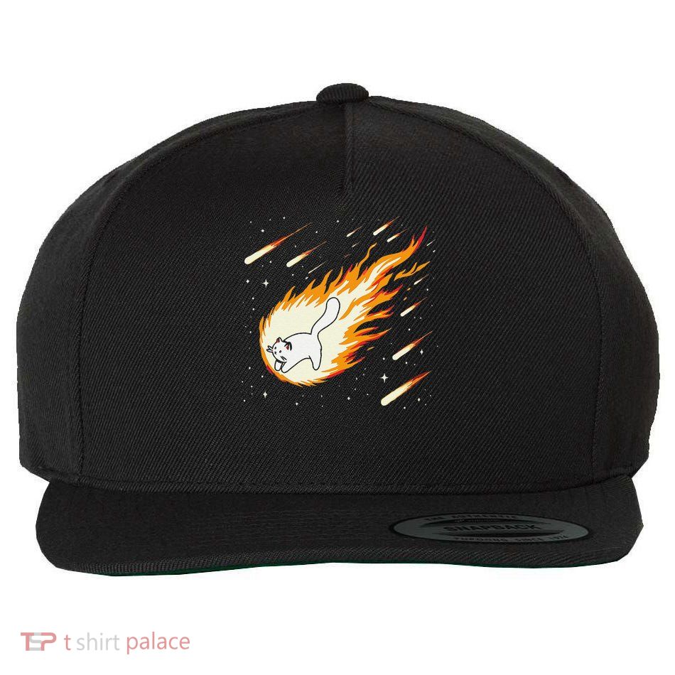 Cute Cat Meteorite Impact Day Cat Funny Wool Snapback Cap