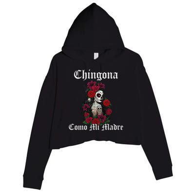 Chingona Como Mi Madre Latina Mexican Crop Fleece Hoodie