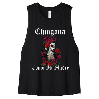 Chingona Como Mi Madre Latina Mexican Women's Racerback Cropped Tank