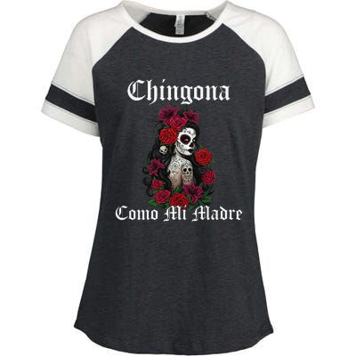 Chingona Como Mi Madre Latina Mexican Enza Ladies Jersey Colorblock Tee