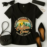 Cousin Crew Making Memories Together Summer Time Fun Women's V-Neck T-Shirt