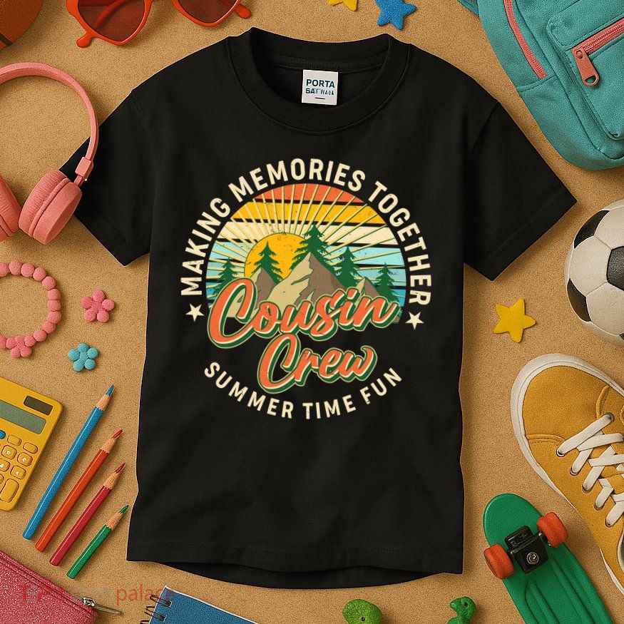 Cousin Crew Making Memories Together Summer Time Fun Kids T-Shirt