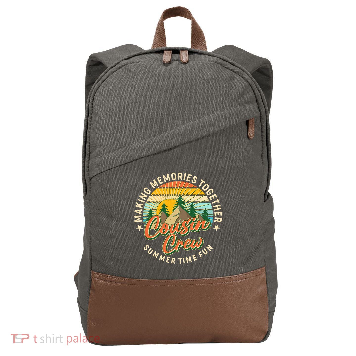Cousin Crew Making Memories Together Summer Time Fun Cotton Canvas Backpack