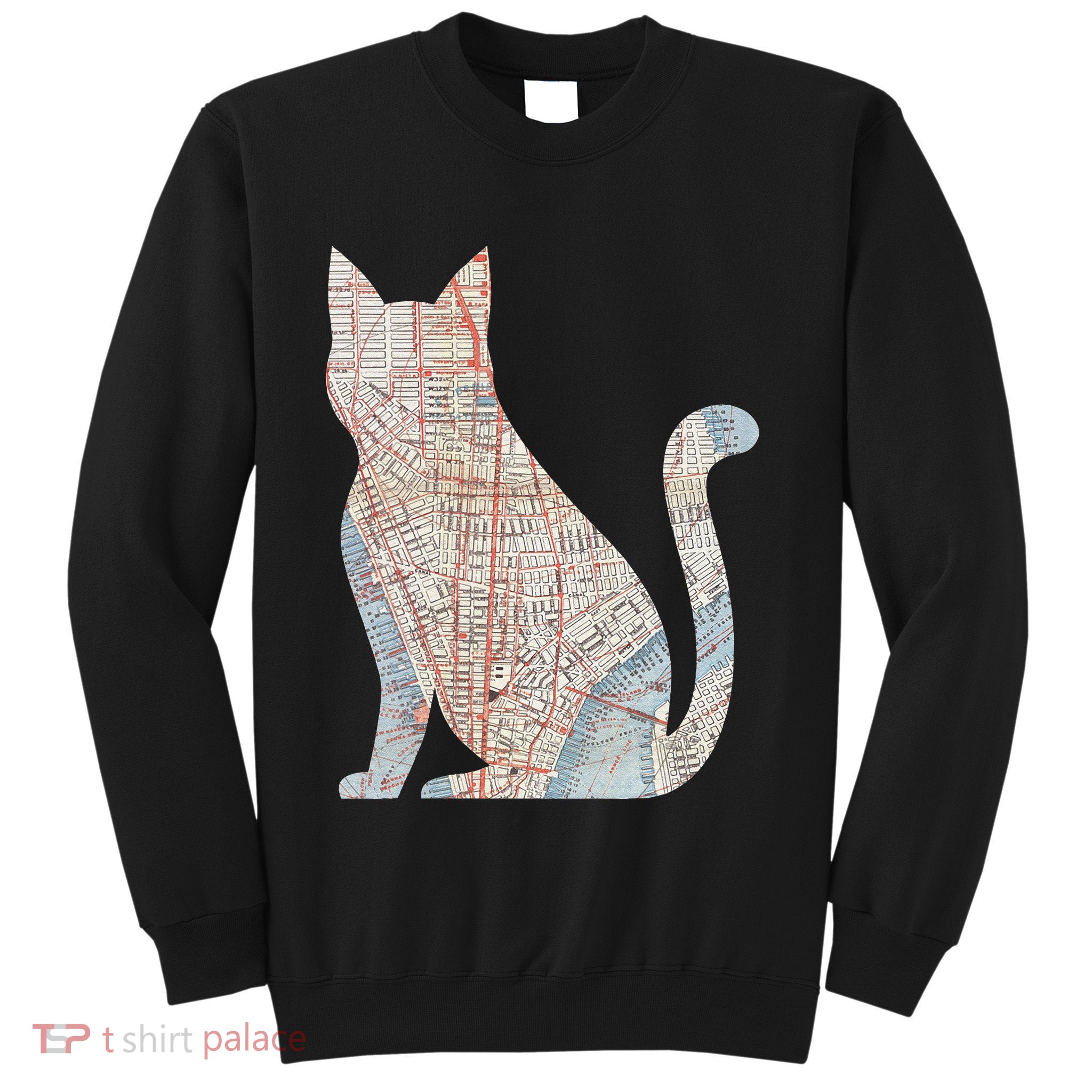 City Cat Map Design Unusual Sweatshirt