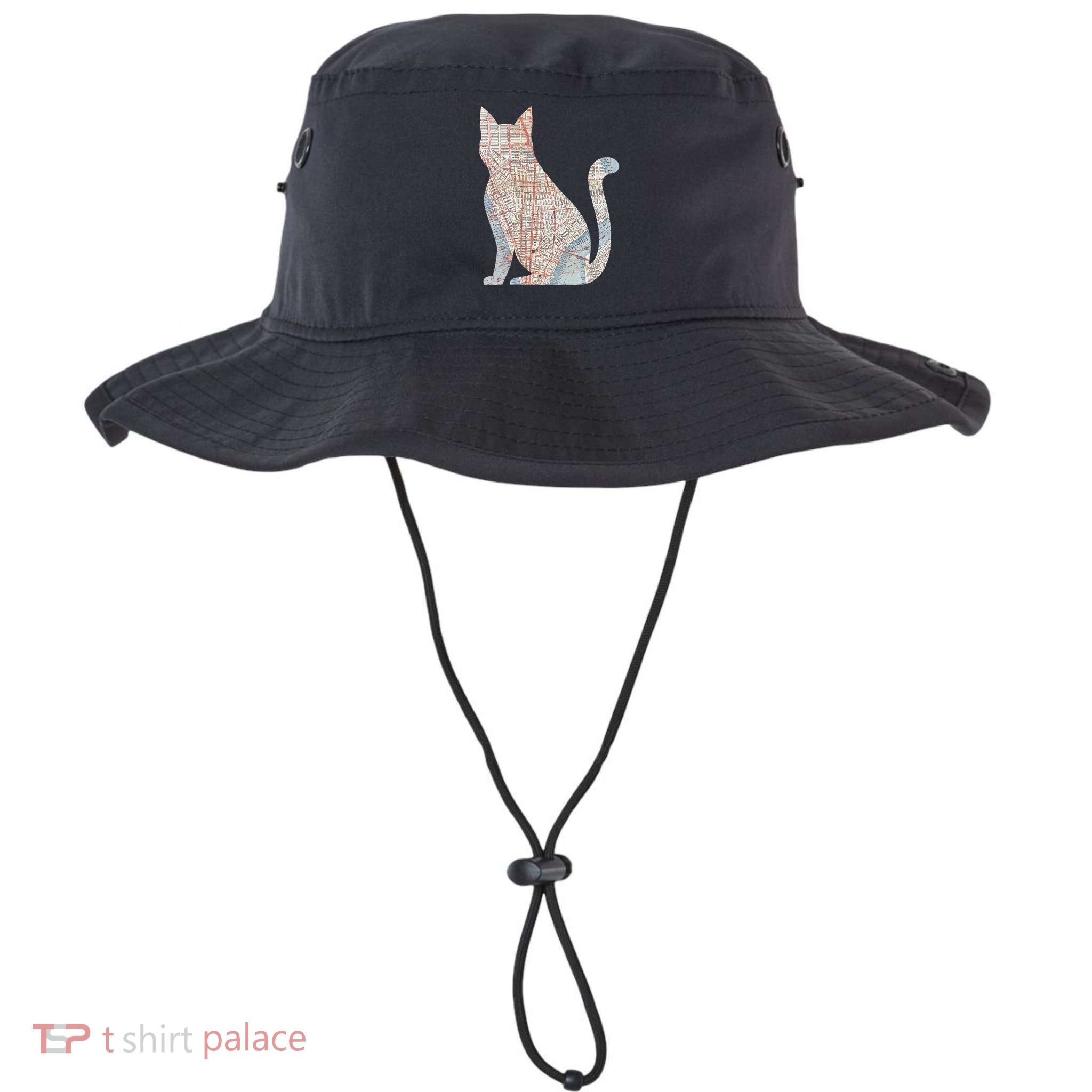 City Cat Map Design Unusual Bucket Hat