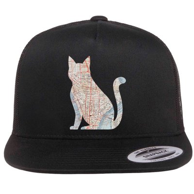 City Cat Map Design Unusual Flatbill Hat