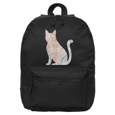City Cat Map Design Unusual 16 in Basic Backpack