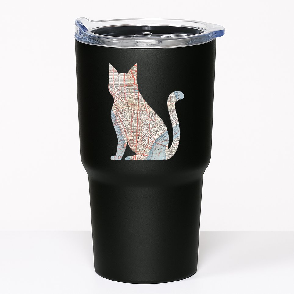 City Cat Map Design Unusual Tumbler