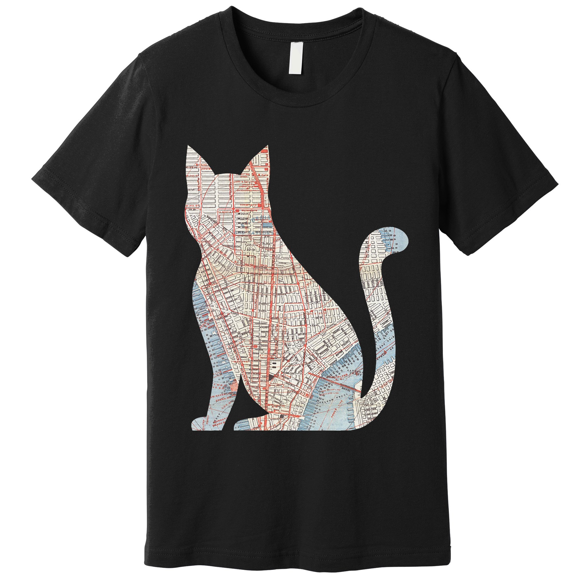 City Cat Map Design Unusual Premium T-Shirt