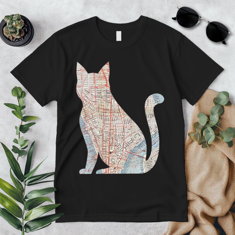 City Cat Map Design Unusual Premium T-Shirt
