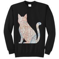 City Cat Map Design Unusual Tall Sweatshirt