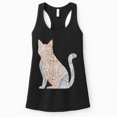 City Cat Map Design Unusual Womens Tank Top