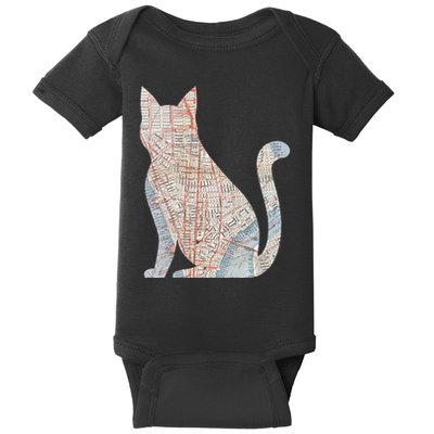 City Cat Map Design Unusual Baby Bodysuit