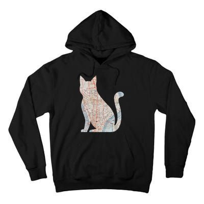 City Cat Map Design Unusual Tall Hoodie