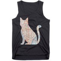 City Cat Map Design Unusual Tank Top