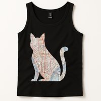 City Cat Map Design Unusual Tank Top
