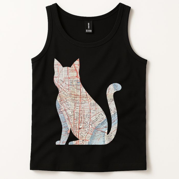 City Cat Map Design Unusual Tank Top