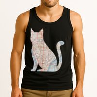 City Cat Map Design Unusual Tank Top