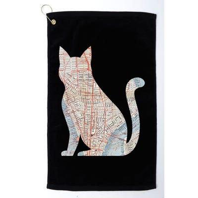 City Cat Map Design Unusual Golf Towel
