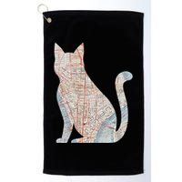 City Cat Map Design Unusual Golf Towel