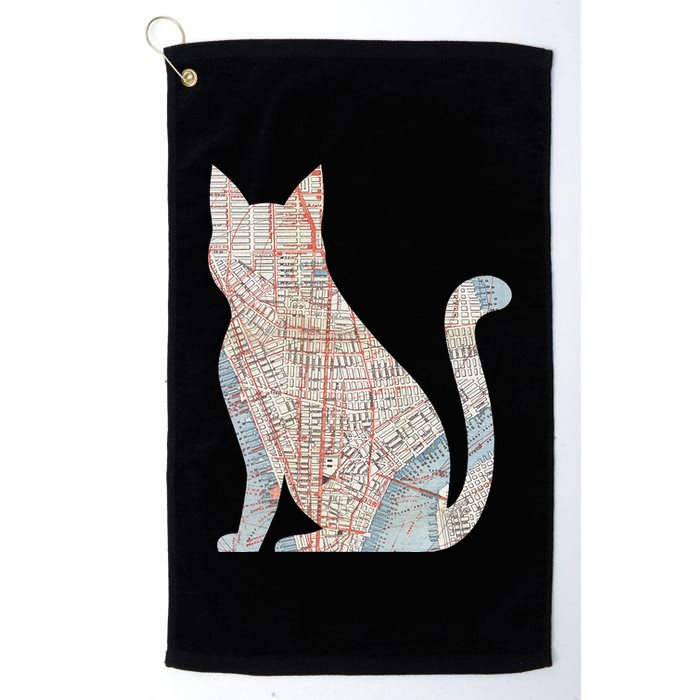 City Cat Map Design Unusual Golf Towel
