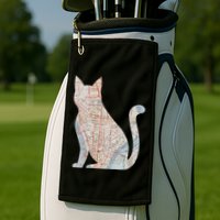 City Cat Map Design Unusual Golf Towel