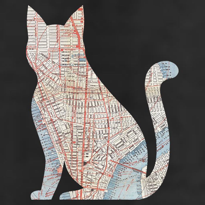 City Cat Map Design Unusual Golf Towel