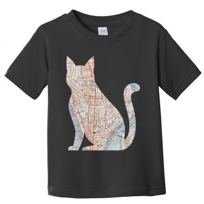 City Cat Map Design Unusual Toddler T-Shirt