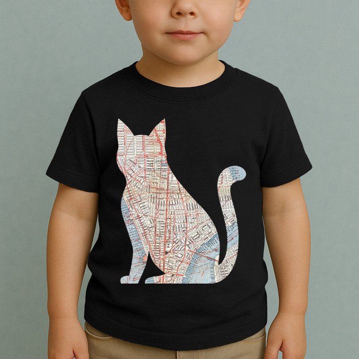 City Cat Map Design Unusual Toddler T-Shirt