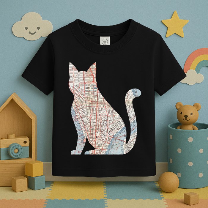 City Cat Map Design Unusual Toddler T-Shirt