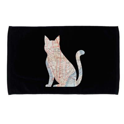 City Cat Map Design Unusual Microfiber Hand Towel